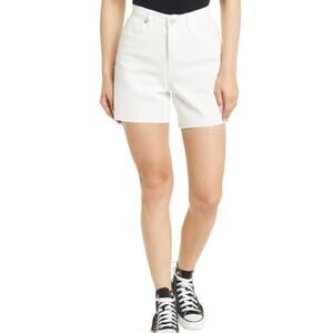 [BLANKNYC] Warren Mid Thigh White High Rise Denim Shorts, Size 24, New with Tag